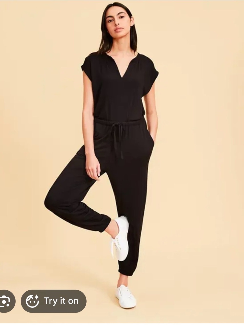 Lou & Grey Signaturesoft Split Neck Jumpsuit size xl nwt